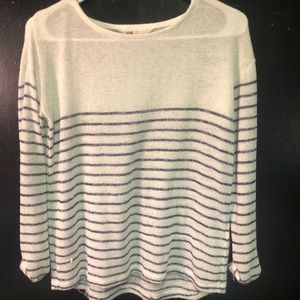 white/navy stripe sweater